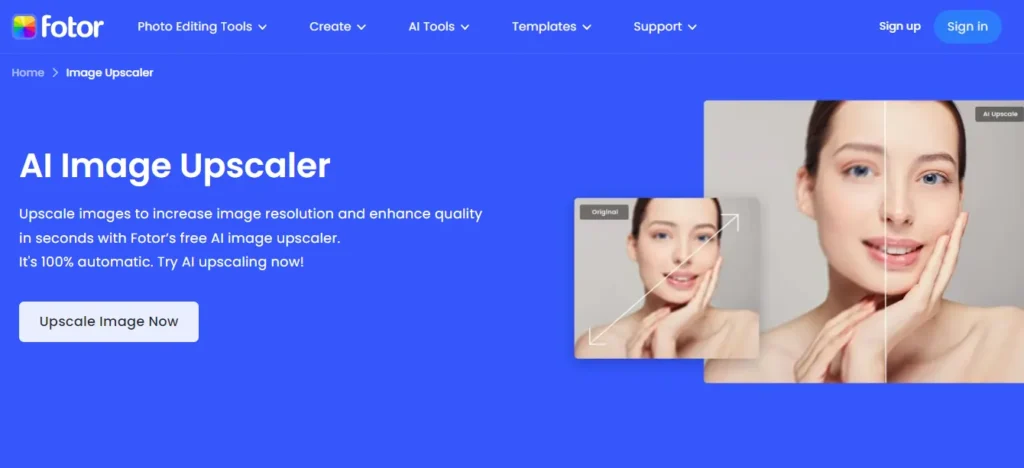 Fotor AI Image Upscaler