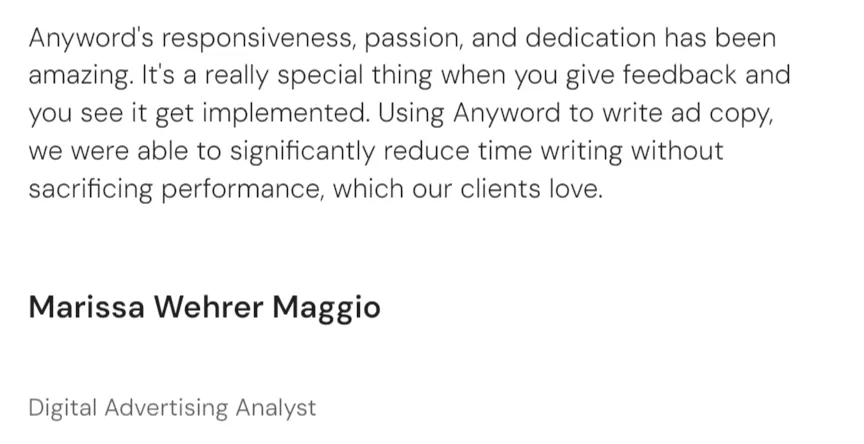 Anyword User Review 4