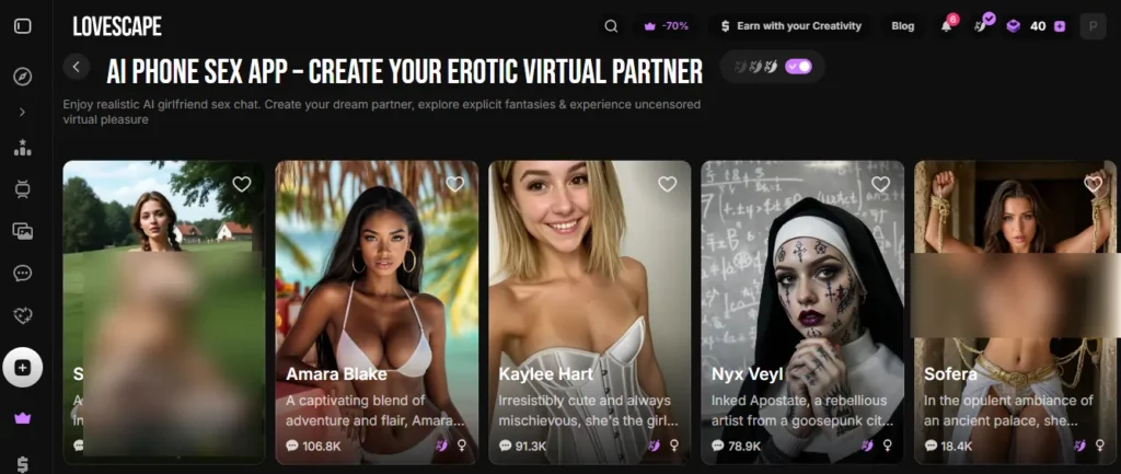 Paysage d'amour AI - AI Application de sexe par téléphone