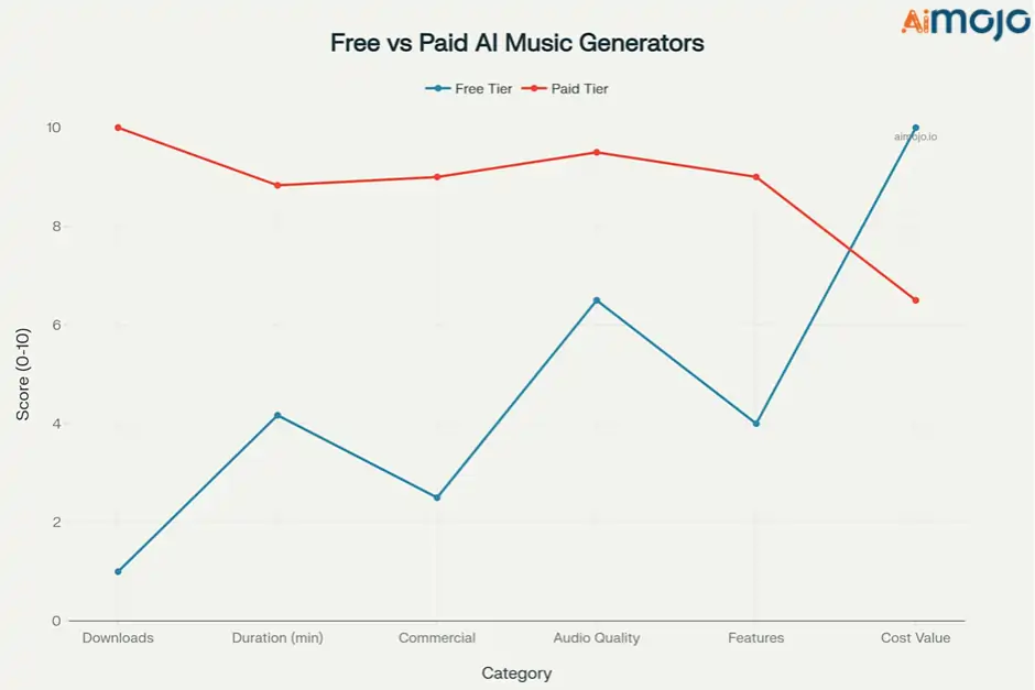 Free vs. Paid AI Music Generators