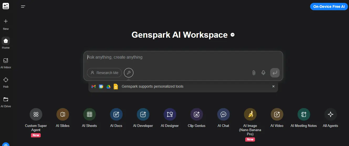 GenSpark AI Homepage