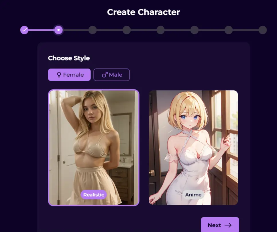 Hottalks.ai character Customization