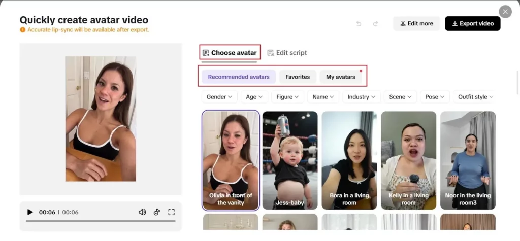 Pippit - Créer une vidéo d'avatar