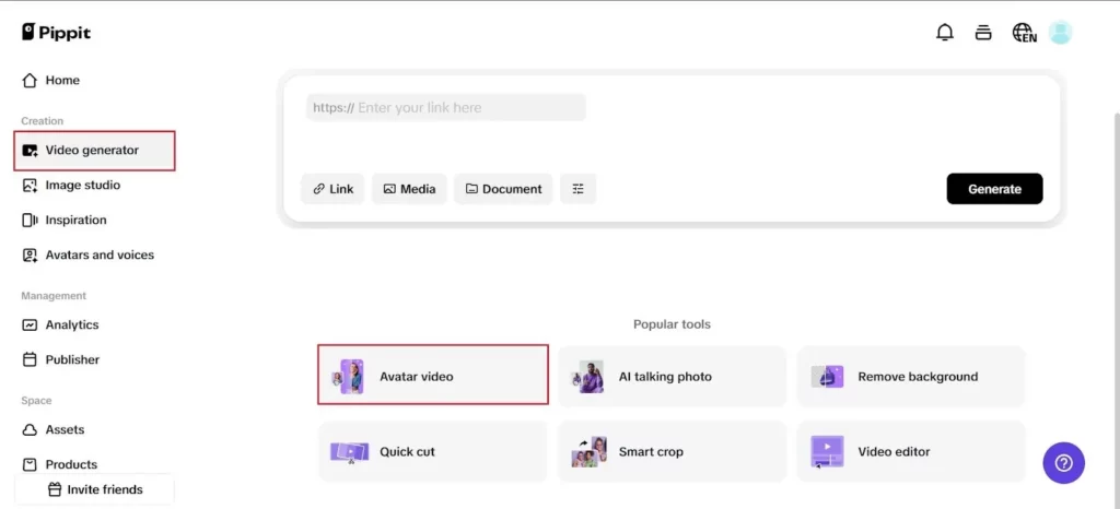 Pippit - Générateur de vidéos