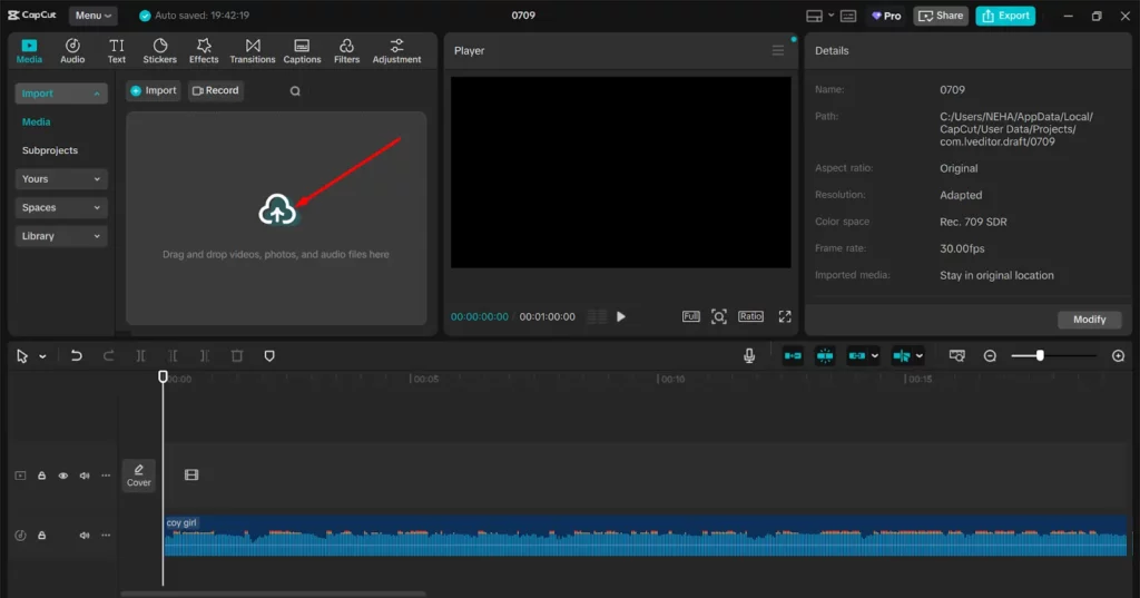 CapCut AI - Upload Video to Upscale