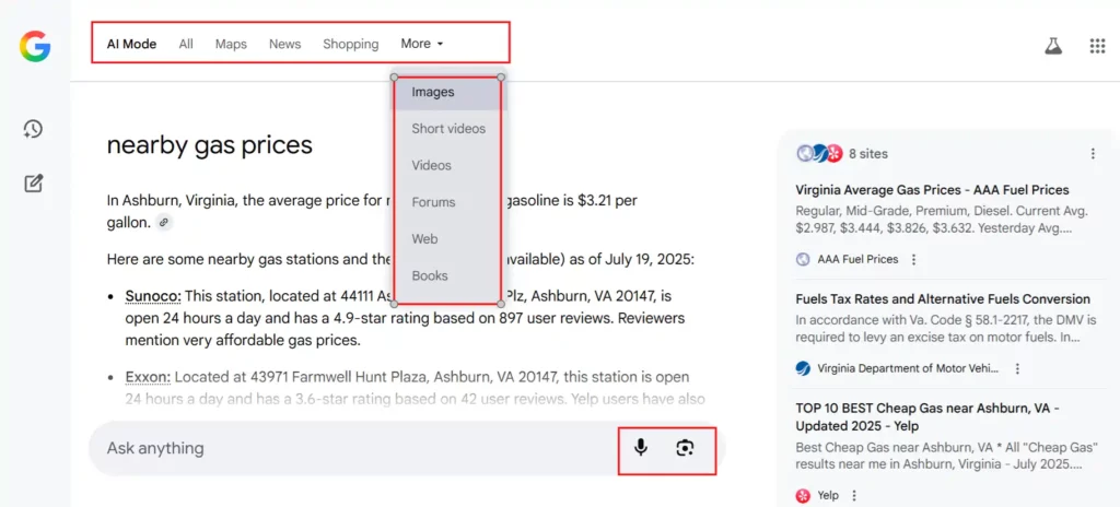 Google AI Mode Multimodal Capabilites and Integrations
