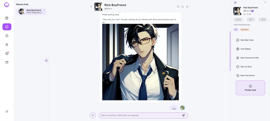 Heyreal AI Imágenes en el chat