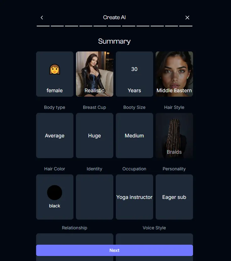Key Features Character Creation