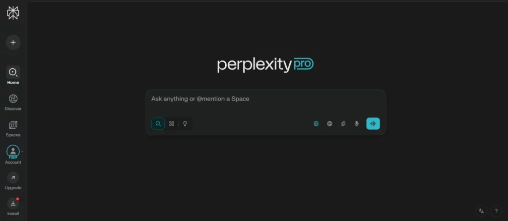 Perplexity AI Homepage