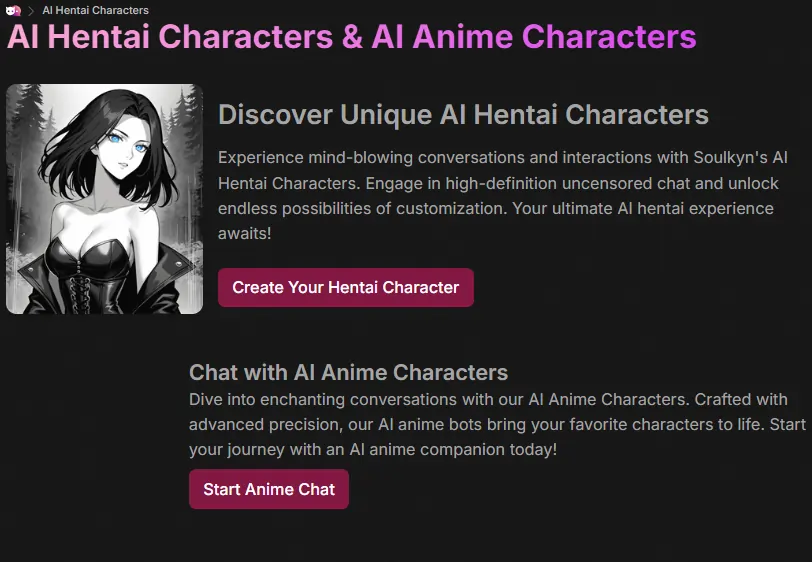 Soulkyn - AI Hentai Character Creation