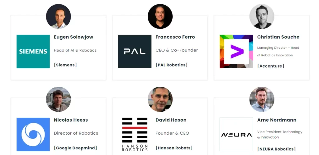 Intervenants du Sommet européen sur les robots humanoïdes