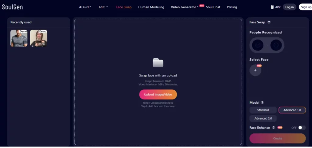 SoulGen Face Swap Feature