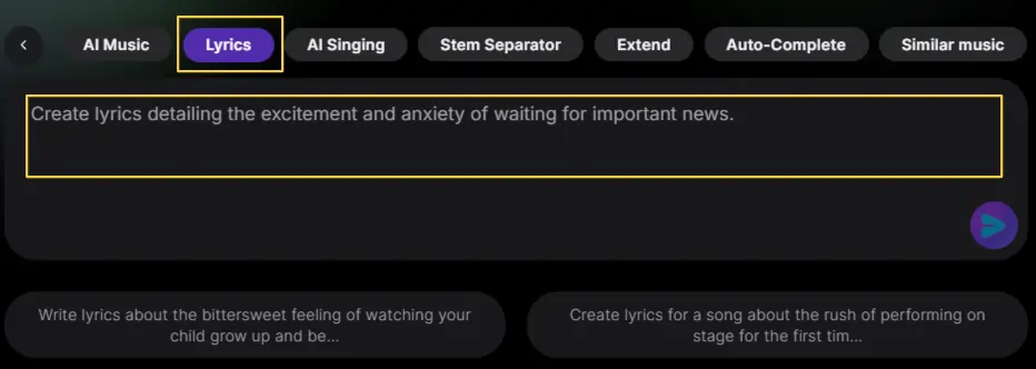 Soundverse AI Générateur de paroles