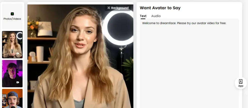 Visage de rêve AI Vidéo Avatar