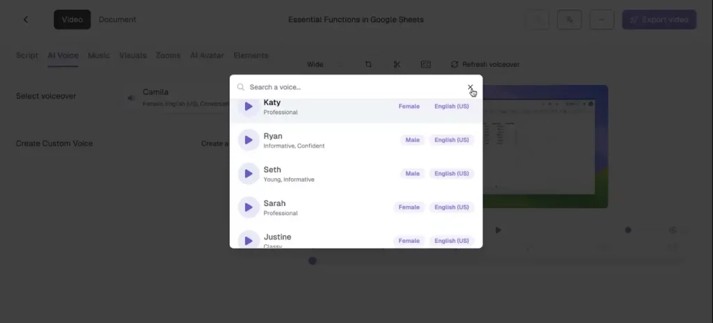 sprawdzanie i porównywanie Trupeer.ai głosy