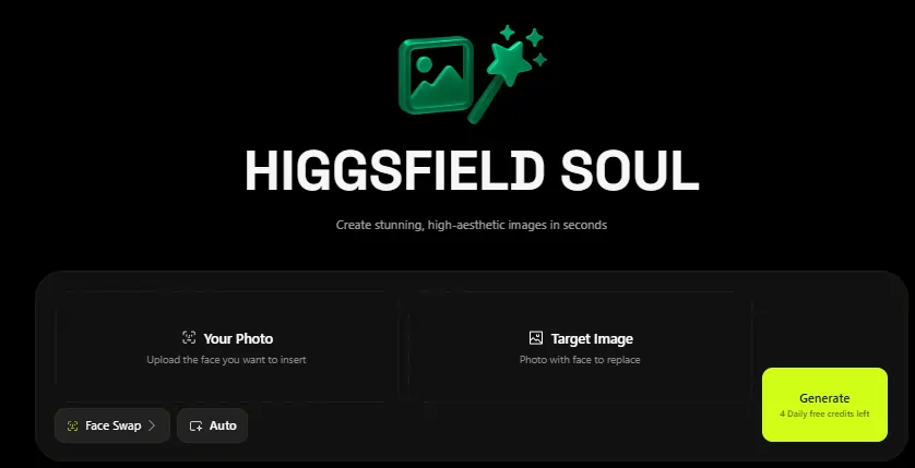 Higgsfield Face Swap Feature