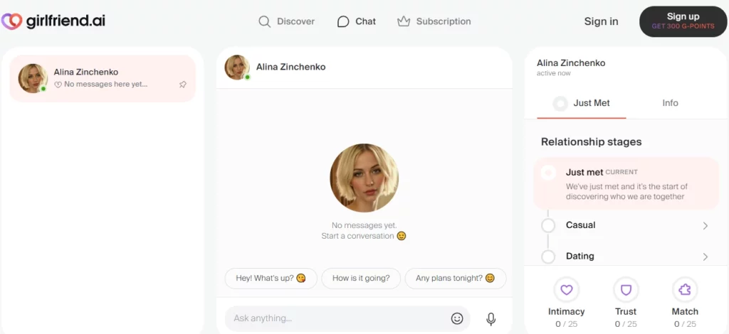 Особенности Girlfriend.ai