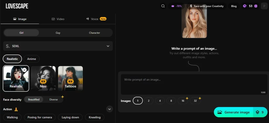 Liebeslandschaft AI - AI Bilderzeugung