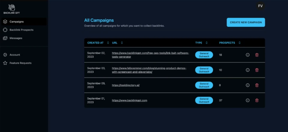 Backlink GPT Launch a campaign