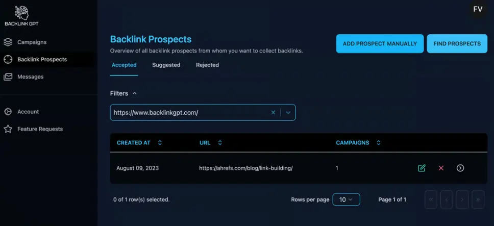 Backlink GPT One Click Link Prospecting