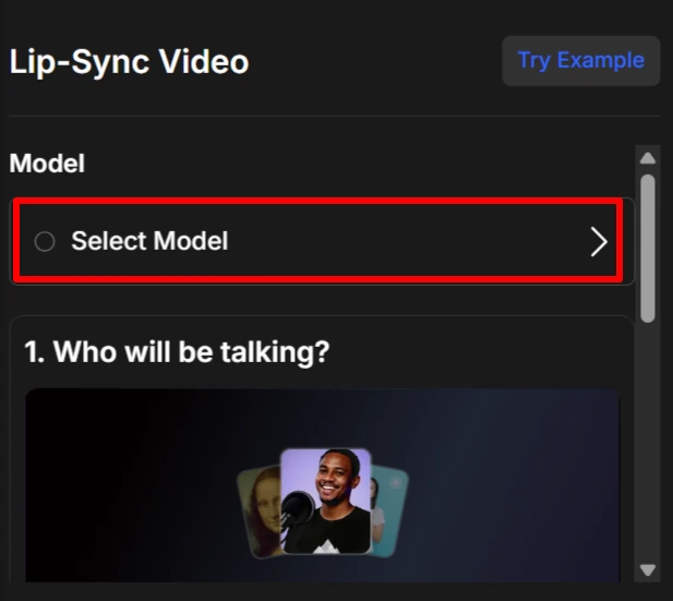 Choose your Lip-Sync model in OpenArt