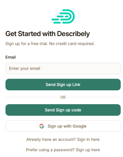 Los geht's mit Describely