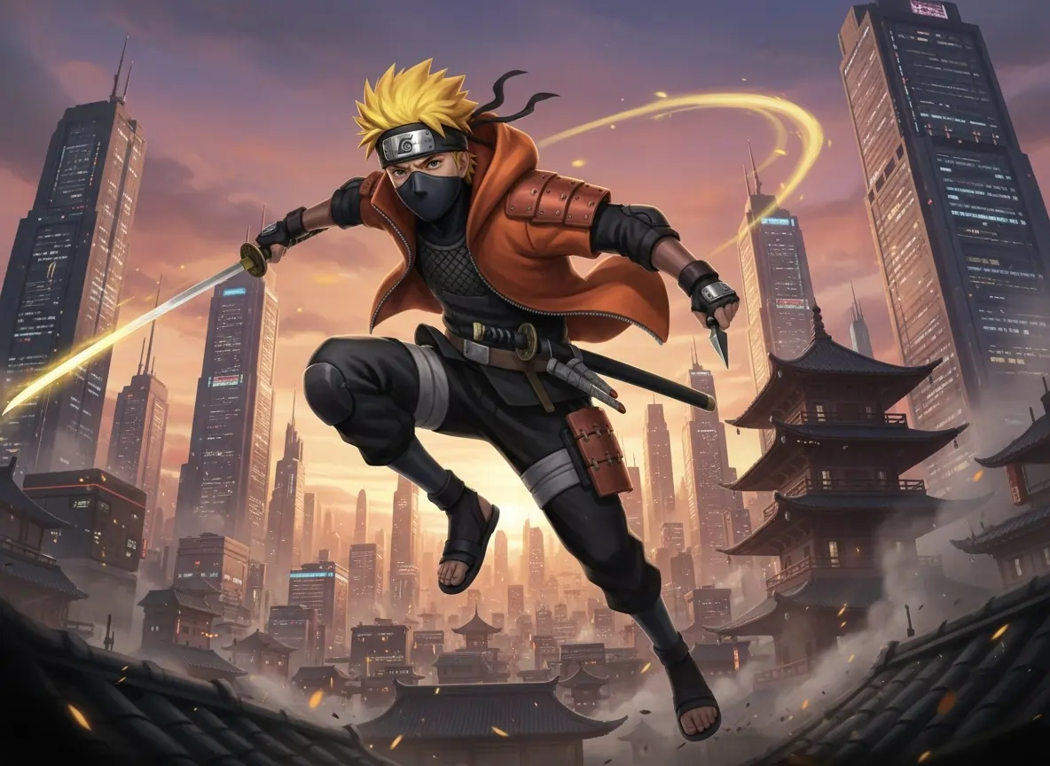 Gaya Anime Naruto AI Imej-2 yang Dihasilkan