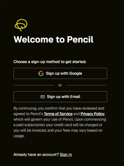 Карандаш AI Регистрация