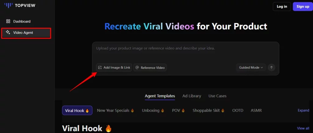 Vista superior AI Agente de vídeo