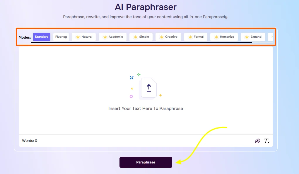 AI Moduri de parafrazare - Paraphraser.io