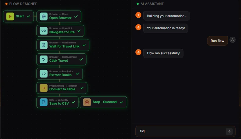 플로우 디자이너 로보모션 RPA