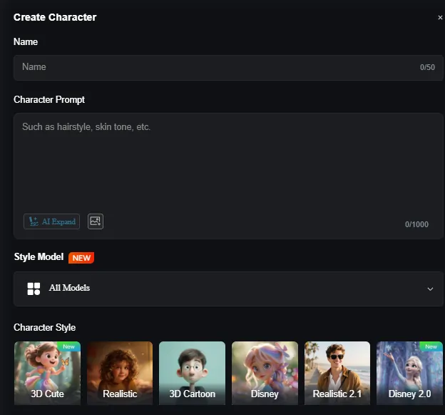 Prompt to Charater Generation - MagicLight AI