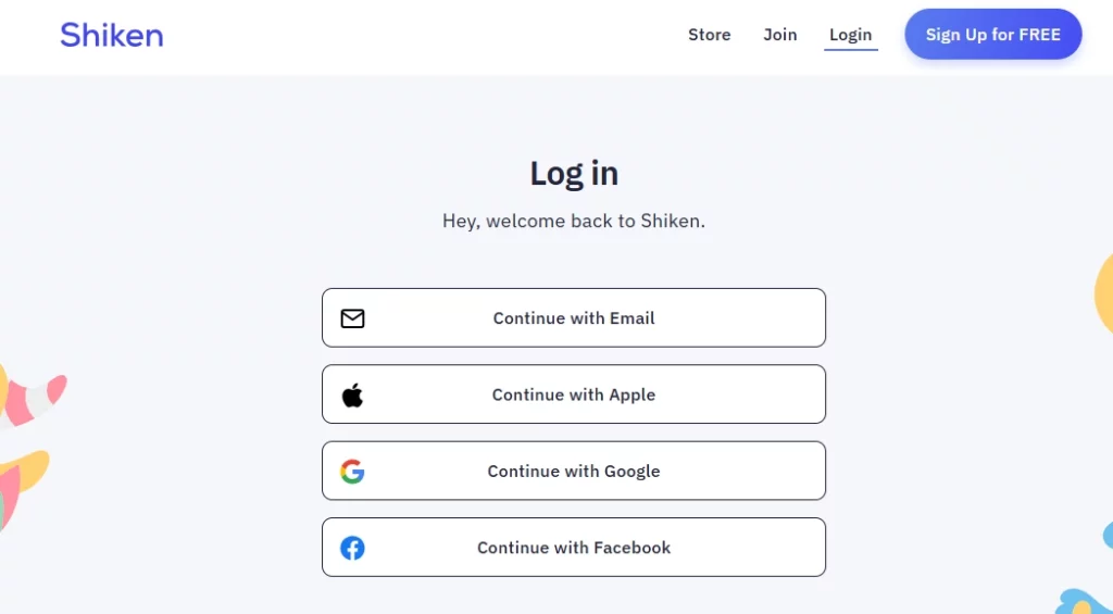 Zarejestruj się na shiken