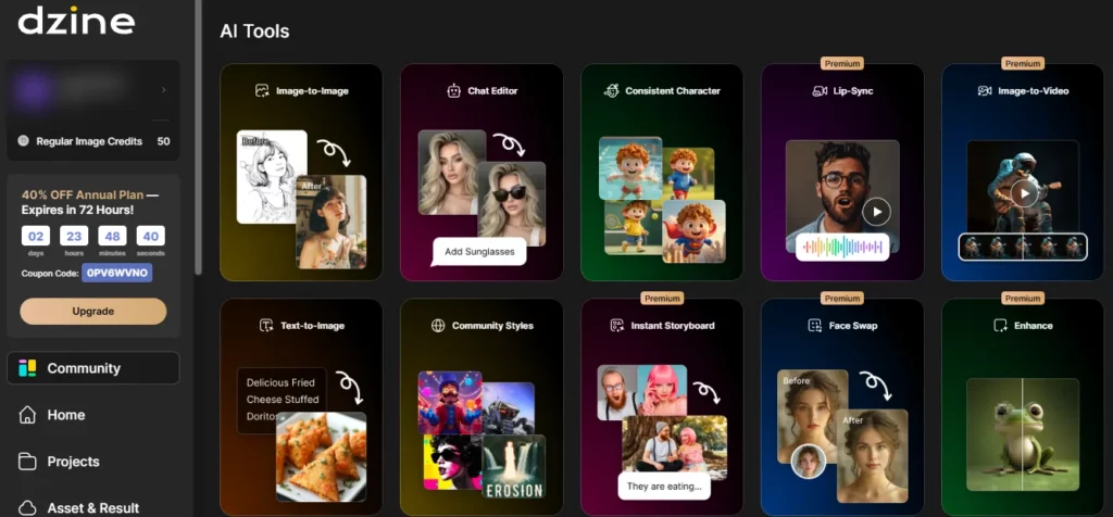 Choose a creation mode - Dzine AI