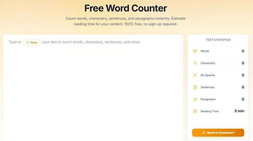 免费字数统计工具 WriteHuman