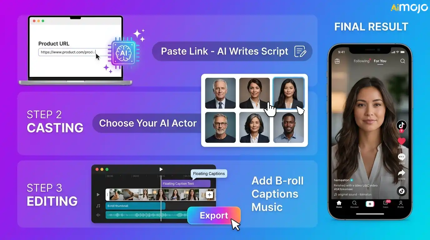 Steps to produce viral ads with AI UGC generator