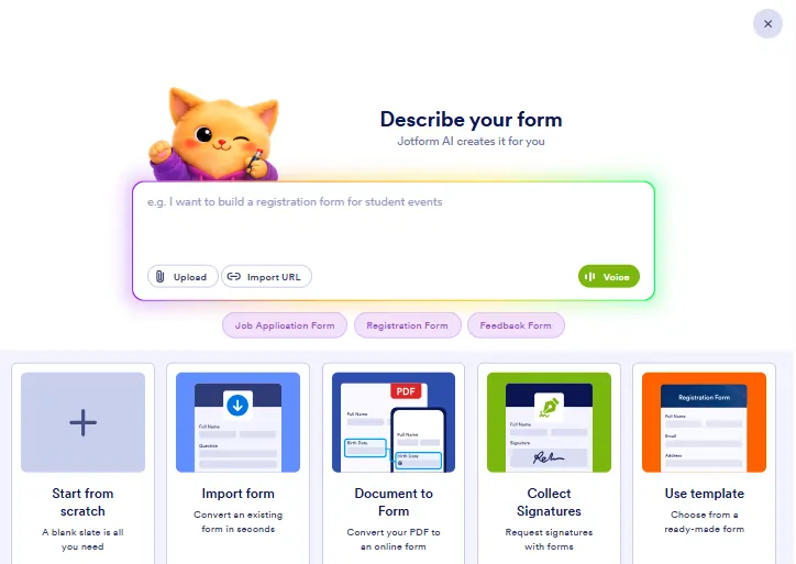 AI Form Builder Jotform