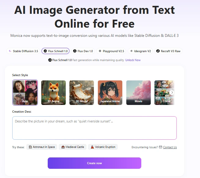 AI Geração de imagens Monica AI