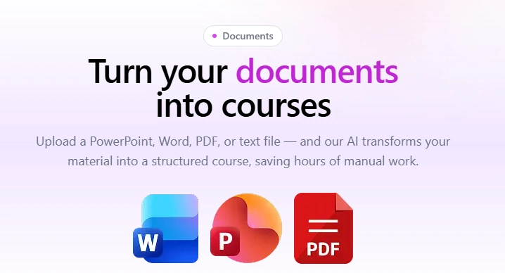Dokumentum kurzussá konvertálása Learning Studio AI
