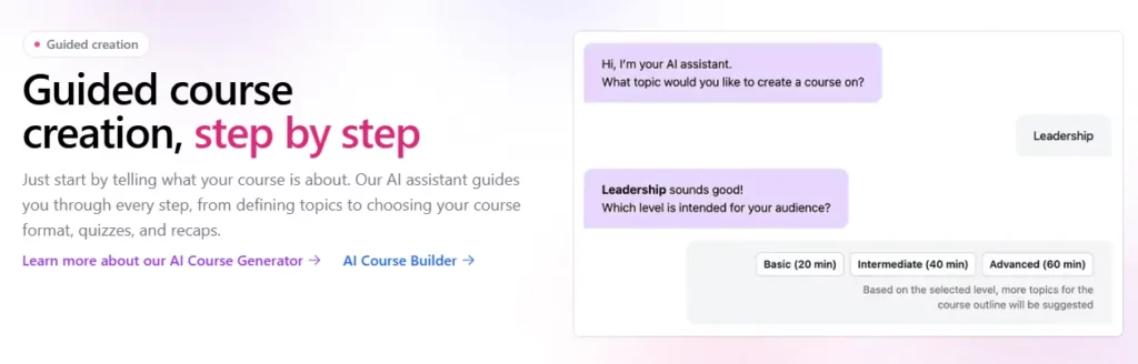 Vezetett AI Tanfolyamkészítés Learning Studio AI