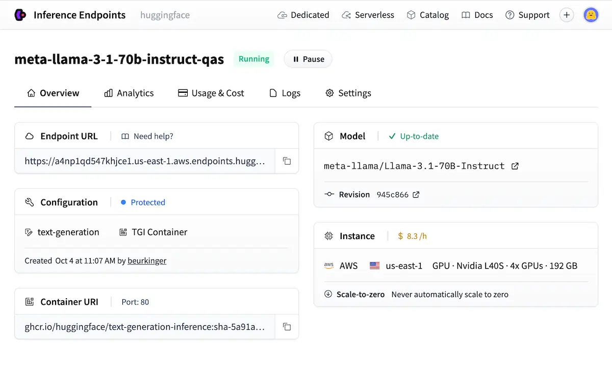 ჩახუტების სახის დასკვნის საბოლოო წერტილები