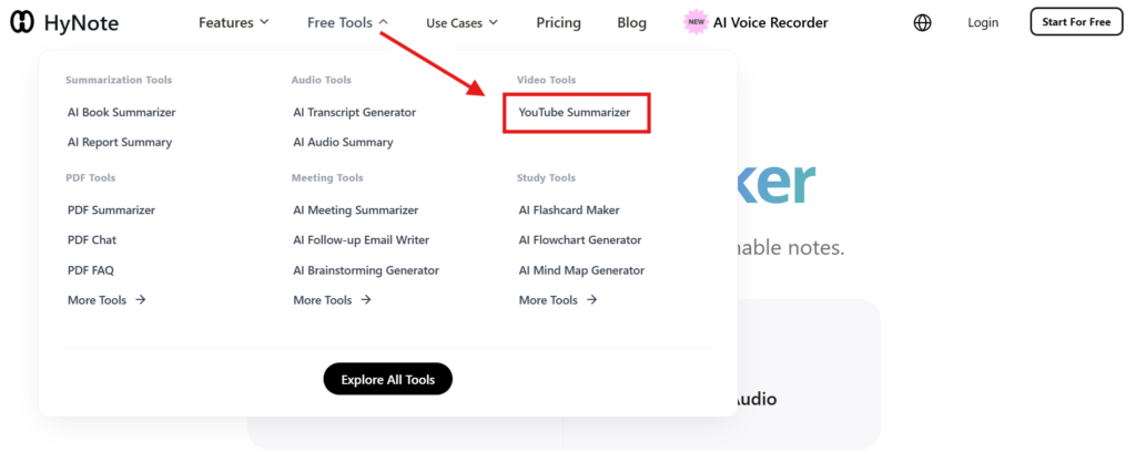 HyNote YouTube Summarizer