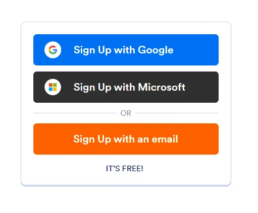 Sign Up on jotform