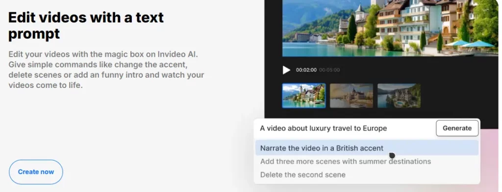 InVideo AI 的文本编辑