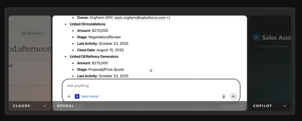 Universal Connectivity Workato AI