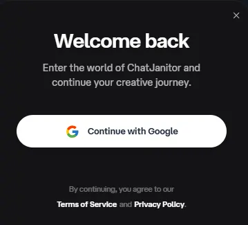 Create a Free Account On Chatjanitor