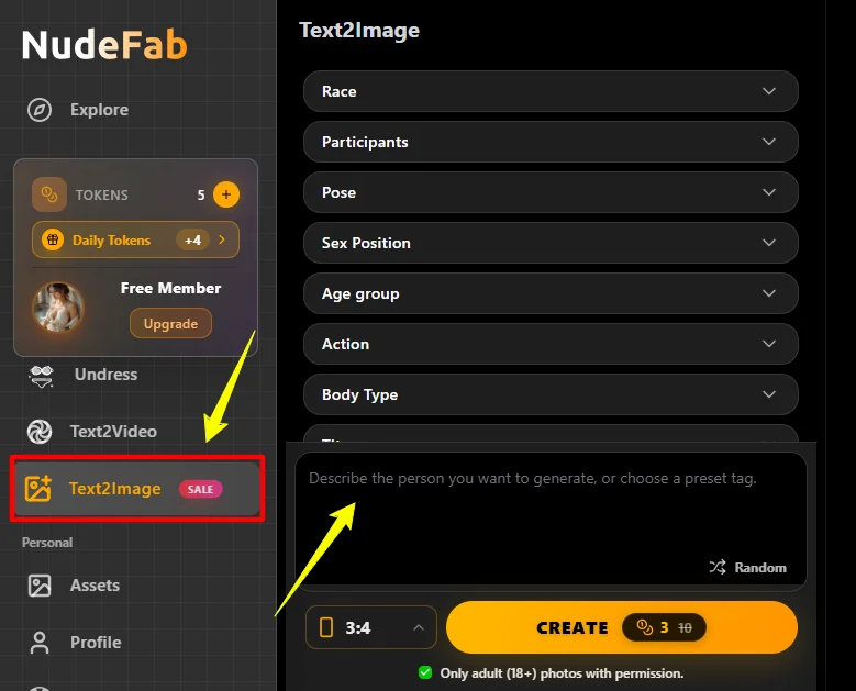 Nudefab Text-to-Image Generator