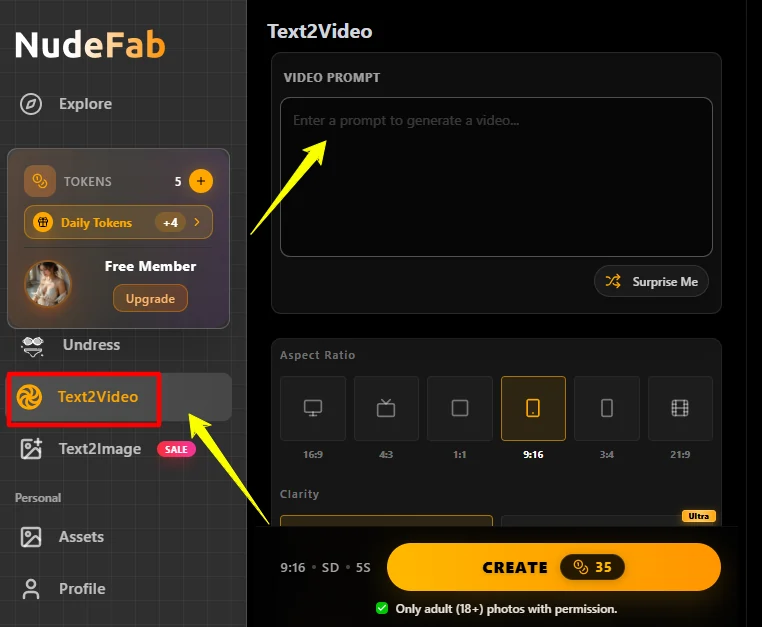 Nudefab Text-to-Video Animation