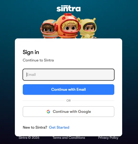 Sign up On sintra.ai