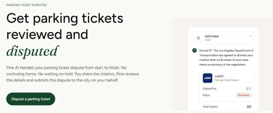 Dispute Parking Tickets Pine AI